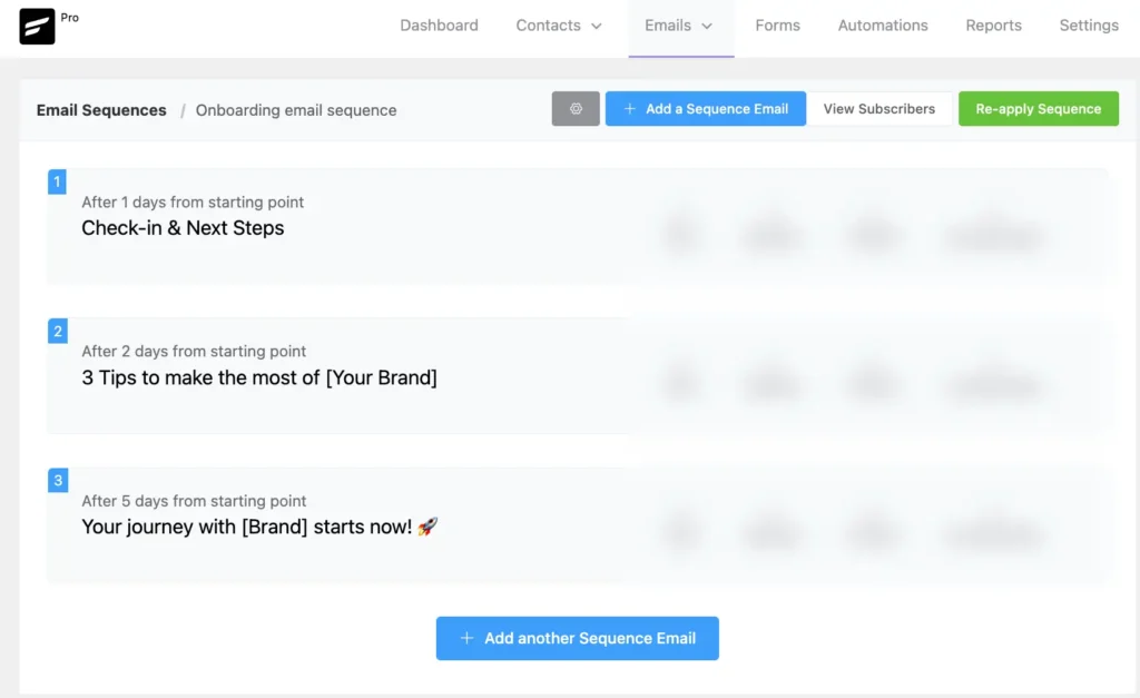 onboarding email sequence